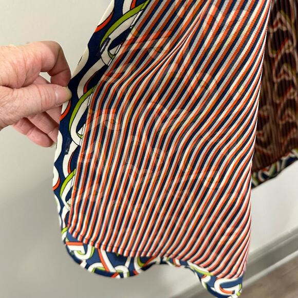 CAbi 5370 Amour Hola Collection Blue Interlocking Hearts Shirt Dress Sz S - Picture 5 of 11